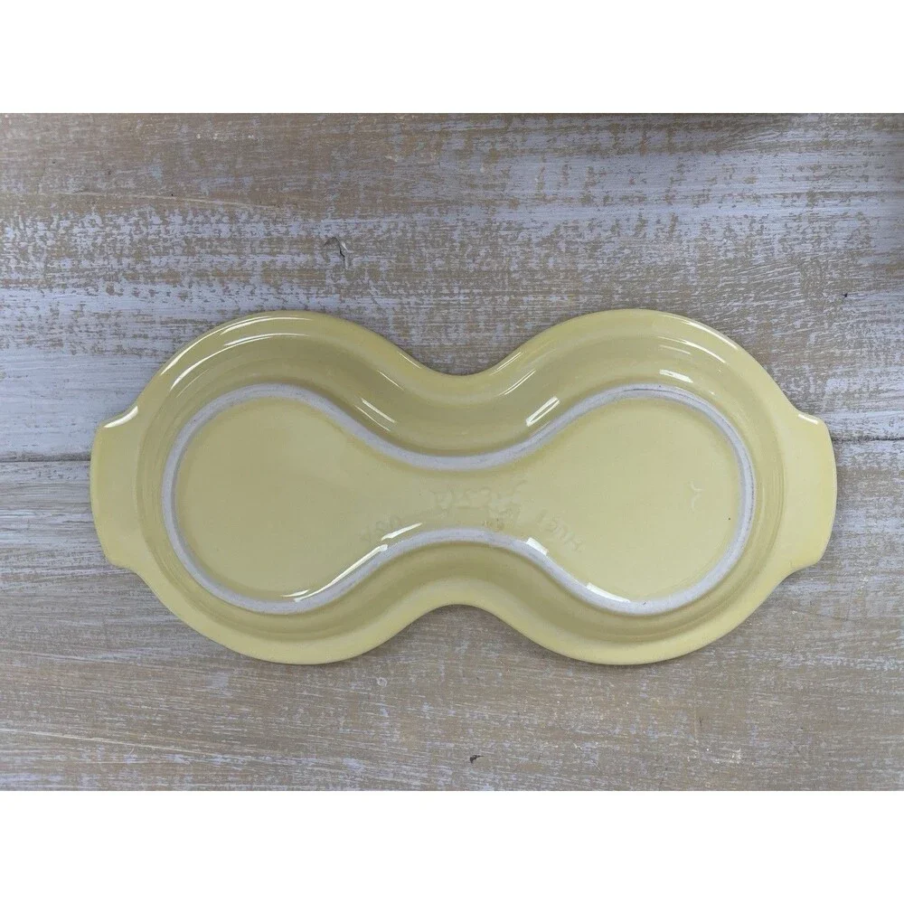 FIESTA Homer Laughlin Light Yellow Cream and Sugar Set W/Tray